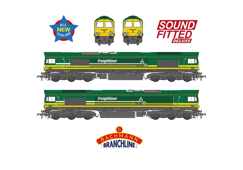 Bachmann Europe plc - Class 66/6 66601 Freightliner 60 1965-2025